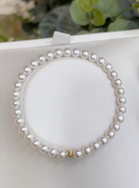 淡水珍珠手链正圆强光弹力绳手串