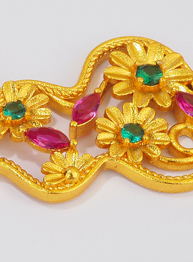 【太阳花福禄】镂空花丝珐琅彩蝴蝶项链太阳花葫芦吊坠万事顺遂