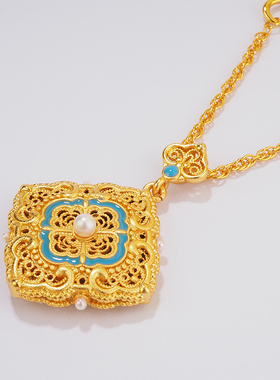 宋韵四合如意万事顺遂项链女新中式锁骨链