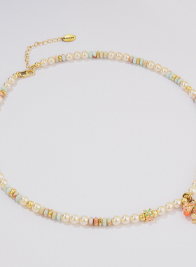 马上有钱花原创精致多巴胺可爱木马项链女串珠高级感轻奢锁骨链