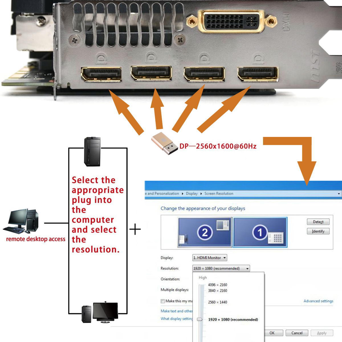 DP虚拟显示器Displayport假负载EDID Display cheat 4K显卡欺骗器-图2