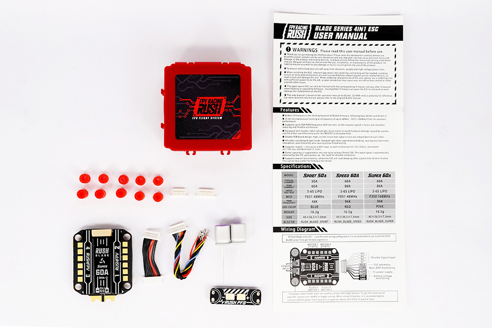 RUSH BLADE 刀锋 60A电调 SUPER 96k 高刷四合一 ESC 穿越机FPV - 图1