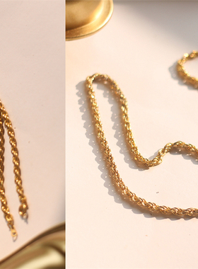 镀金24k锁骨轻奢小众项链孤品