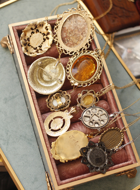 中古Avon夸张吊坠项链毛衣链女