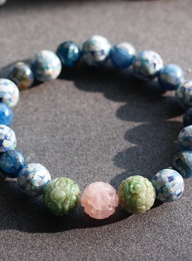 欧美意大利回流天然蓝宝石祖母绿欧泊中古925银镀金女戒指vintage