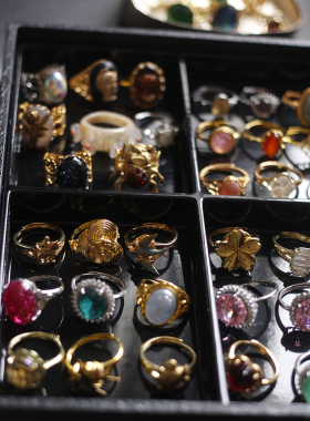 老欧泊琉璃戒指环活口孤品捡漏