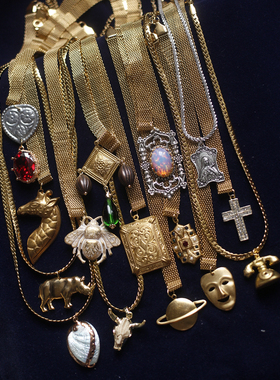 孤品原创设计西洋中古稀有vintage小众满天星choker十字架项链