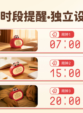 可爱大嘴儿童学生专用小闹钟