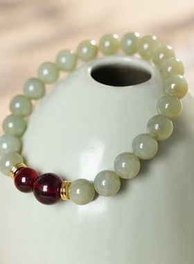 天然和田玉串珠手链新中式国潮简约手串轻奢高级感百搭闺蜜手饰女