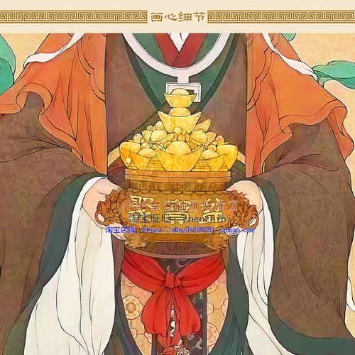 比干人物画像 文财神像丝绸画 复古书房装饰画卷轴挂画 来图定制 - 图1