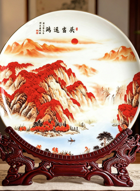 鸿运当头摆件景德镇陶瓷国风礼品