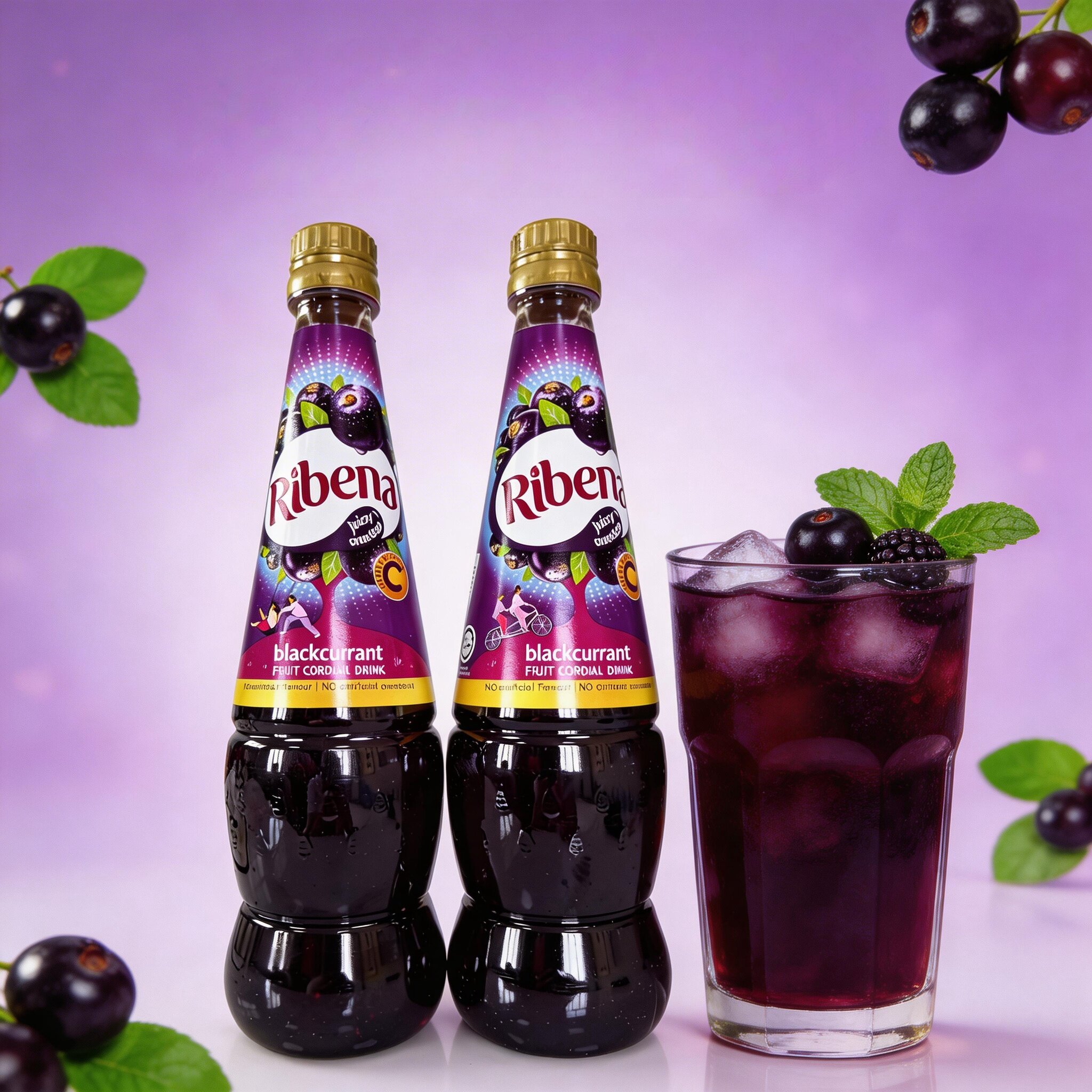 利宾纳浓缩黑加仑子饮料汁1L马来西亚进口葡萄果浆维C果汁冲饮料