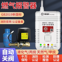 Gas Alarm Home Catering Hotel Automatic Cut Off Valve Natural Gas Liquefied Gas Leak Alarm Device