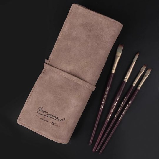 乔尔乔内画笔24件套装尼龙毛水彩水粉丙烯油画笔刷板刷刮刀仿真皮