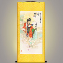 Retro version of Change scroll hanging painting Change this month Thu mythical figure painting retro silk cloth decoration painting custom