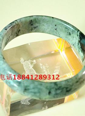 玉飘花高端细圆条女士玉石手镯