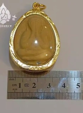 泰国佛牌龙婆坤2554掩面佛必打吊坠泰国正品男女佩戴黄金色项链