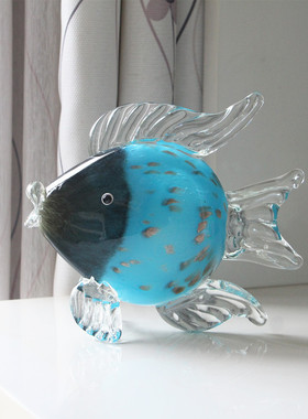 琉璃动物摆件富亲吻鱼轻奢高档家居装饰品客厅酒柜玄关电视柜摆设