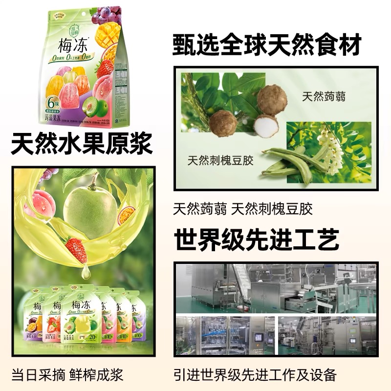 临期食品特价溜溜梅天然梅冻蒟蒻果冻健康草莓百香果多口味零食-图3