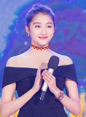 新款流行黑色复古桃心锁骨颈链