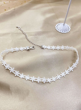 花朵蕾丝项圈复古少女项链锁骨链