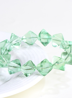 久雅水晶 天然绿萤石六角手链 清新绿色萤石菱形手串 厂家直销