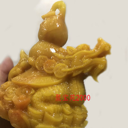 仿黄龙玉龙龟摆件玉葫芦龙龟龙头龟身客厅玄关办公室店铺招财摆设 - 图2