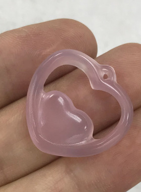 天然玛瑙鸡心桃心形吊坠芙蓉玉爱心玉坠女粉玉髓镂空水滴气质挂坠