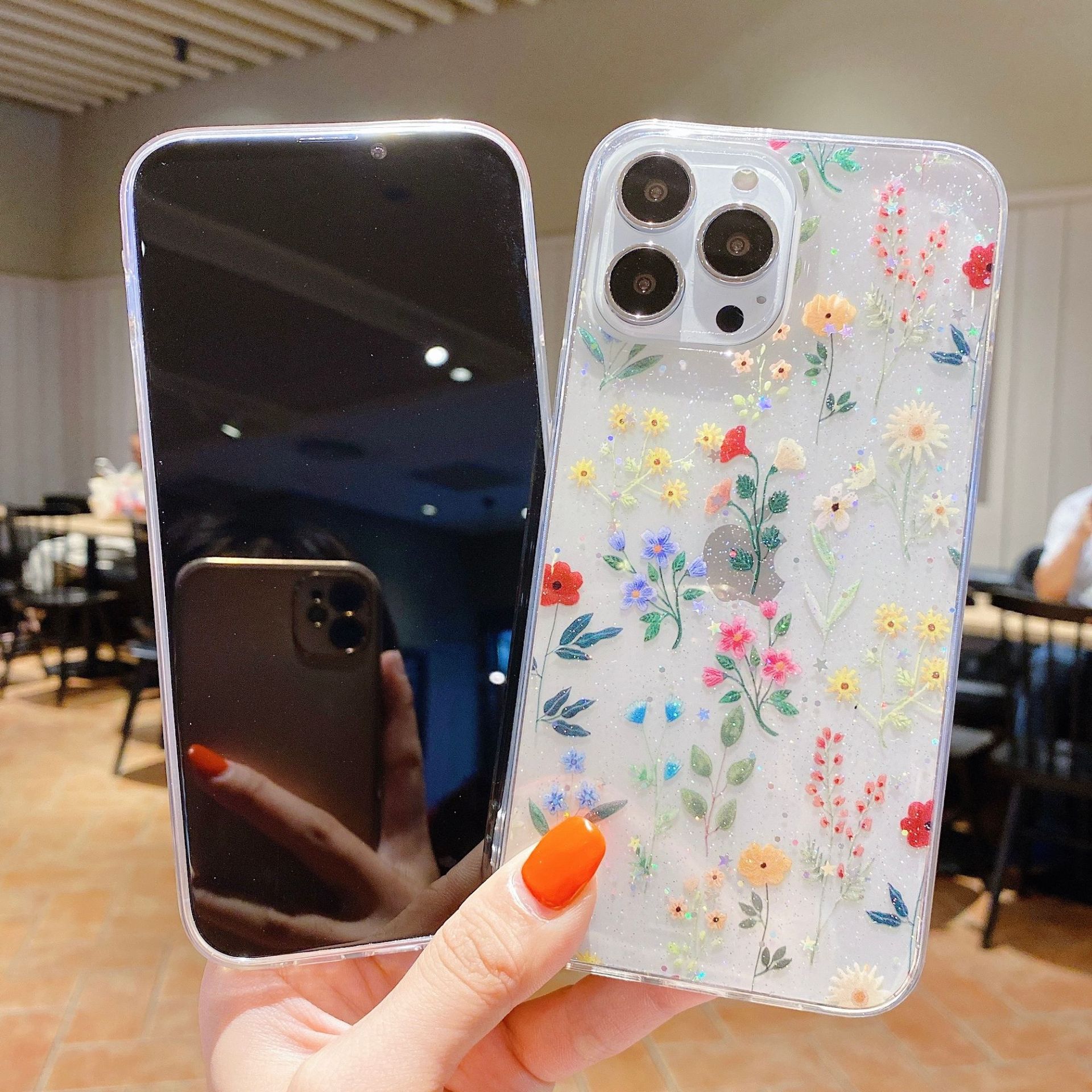 适用于flowers case iphone11/12/13/14/15promax X XR XSMAX 78plus花朵手机壳苹果14plus 13/12mini cover - 图2