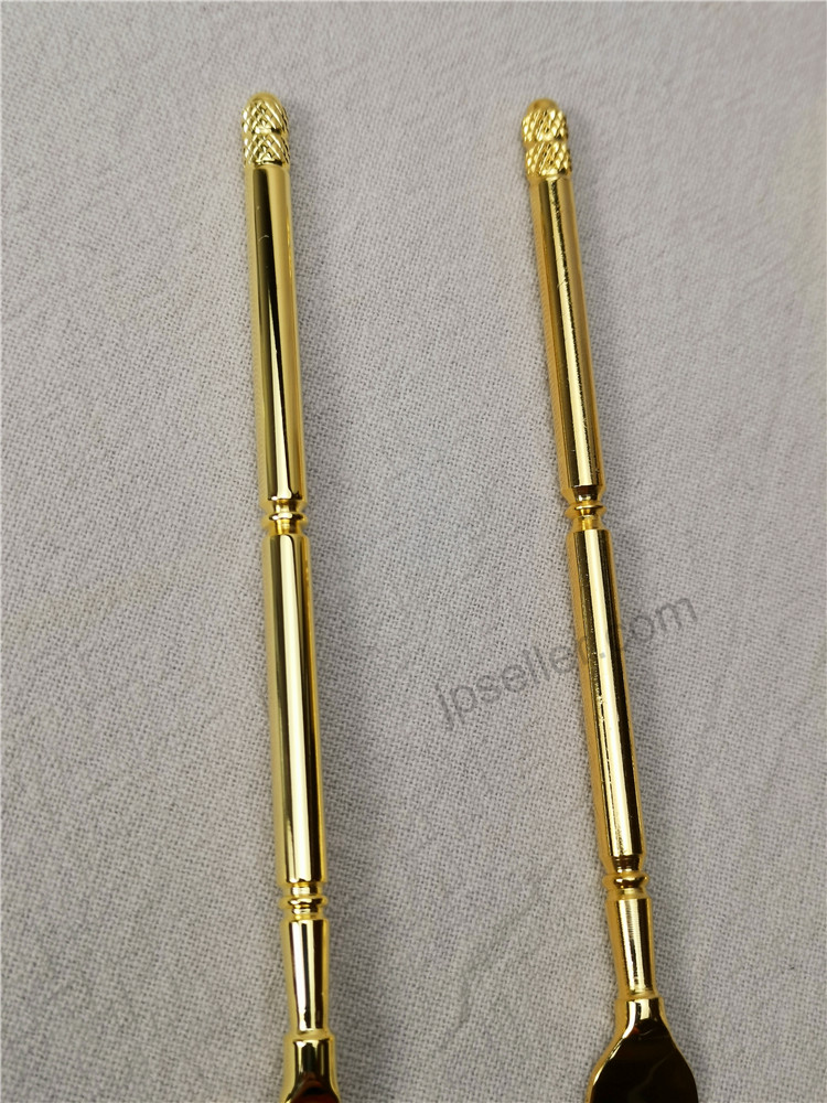 日本 简约风下午茶咖啡勺公主叉黄油刀砂糖勺系列黄铜制镀金镀银 - 图1