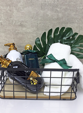 简约现代风别墅浴室篮子香水摆件