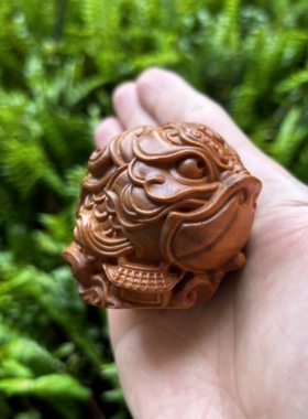 天然崖柏高油老料实木雕刻鱼跃龙门文玩手把件吉祥转运桌面小摆件
