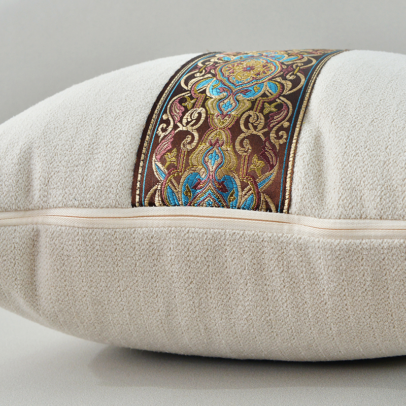 红木沙发靠垫腰枕中式抱枕不含芯雪尼尔飘窗垫定制国风靠背靠枕套 - 图0