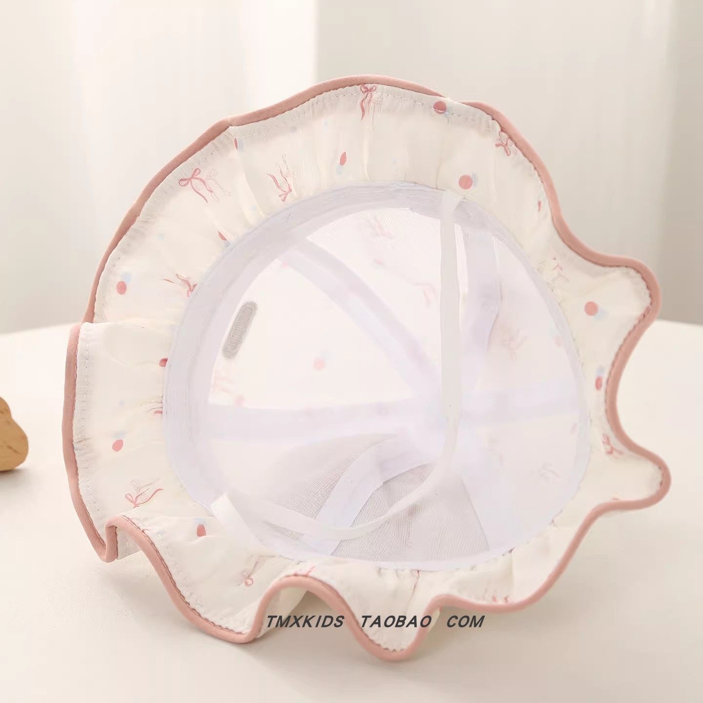 女宝宝渔夫帽春秋季新款珍珠花边婴幼儿遮阳防晒帽蝴蝶结波点盆帽,淘宝优惠券,粉丝福利购,淘宝优惠卷