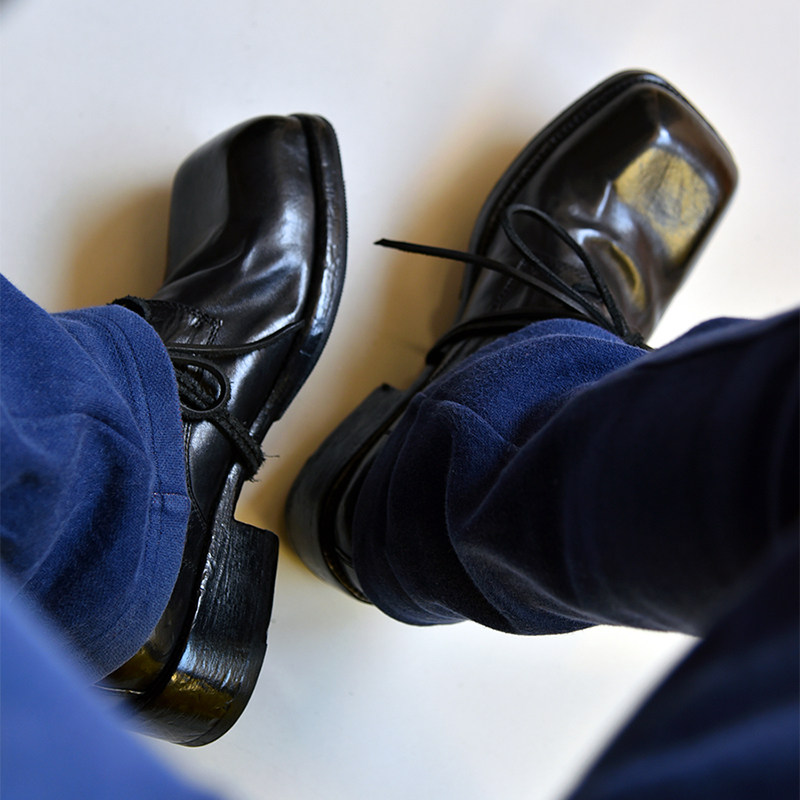 静奢风昱谷®方头Y2K水洗马皮Derby固特异皮鞋情侣Vibe原宿穿搭-图0