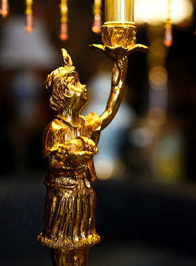 【本尼家】TD65法式复古大理石配铜小男孩创意装饰品台灯玄关摆件