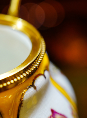 【本尼家】SS89中式古典彩绘瓷镶铜陶瓷储物柜桌面装饰收纳摆件