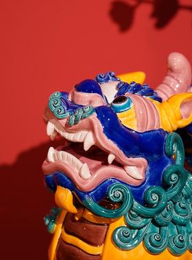 【本尼家】TT01非遗手工彩釉交趾陶聚宝貔貅客厅玄关装饰摆件