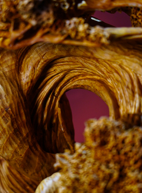 【本尼家】中式纯手工阿里山神木雕刻《松鹤延年》艺术品玄关摆件