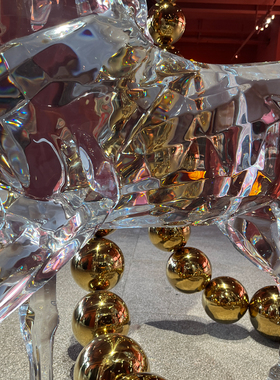 【本尼家】TY24透明铂晶雕塑《千里马》酒店大堂庭院艺术品摆件