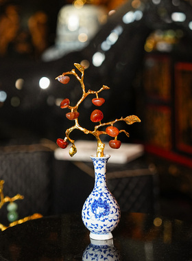 【本尼家】HY41现代轻奢装饰青花瓶饰品家居客厅桌面摆设玄关摆件