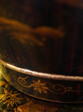 【本尼家】YS132法式中国风手绘山水图案装饰罐