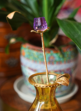 【本尼家】HY01水晶玫瑰花永生花生日礼物情人节送礼装饰摆件