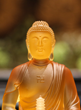 【BENNY本尼家】LL40现代琉璃桌面药师佛装饰吉祥物轻奢玄关摆件