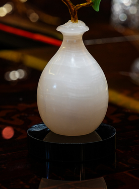 【本尼家】HY87现代轻奢装饰《金运满堂》玉石花瓶发财树玄关摆件