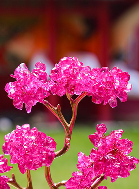 【本尼家】HY10现代轻奢装饰黄铜水晶树家居桌面饰品玄关摆件