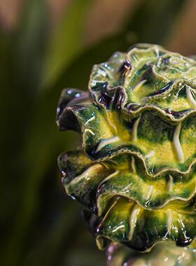 【本尼家】AM31非遗手工石湾陶《百财如意》大号白菜装饰客厅摆件