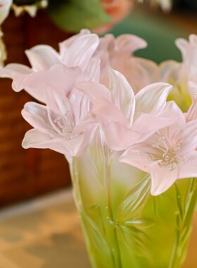 【本尼家】LL4非遗好物琉璃百年好合客厅插花瓶玄关百合花瓶摆件