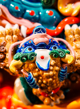 【本尼家】J9国潮纯手工招财彩釉陶瓷交趾陶摆件-招财进宝金蟾