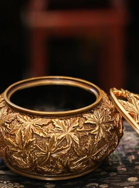 【本尼家】GY162黄铜枫叶香炉茶室茶道书房玄关桌面香炉摆件